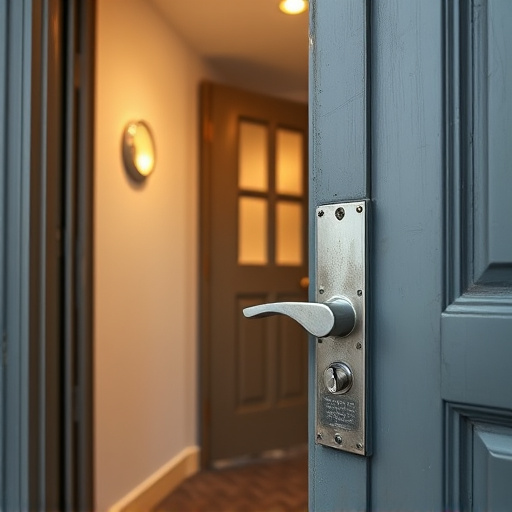 apartment entry secured with bolt lock
