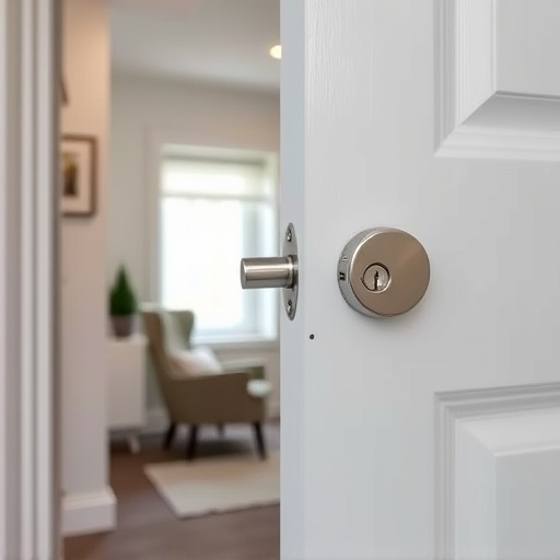 apartment entry secured with bolt lock