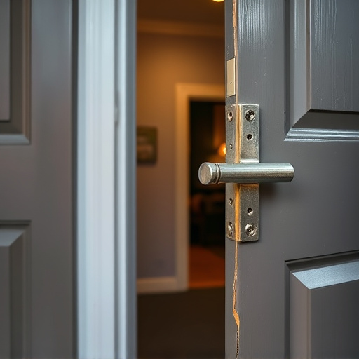 apartment entry secured with bolt lock