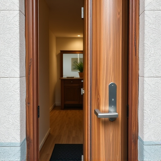apartment entry secured with bolt lock