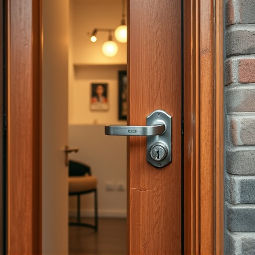 apartment entry secured with bolt lock