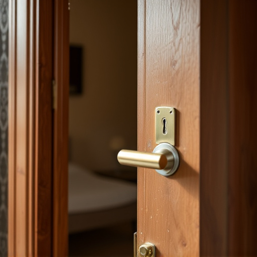 apartment entry secured with bolt lock