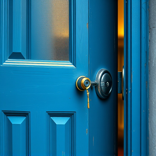 apartment entry secured with bolt lock