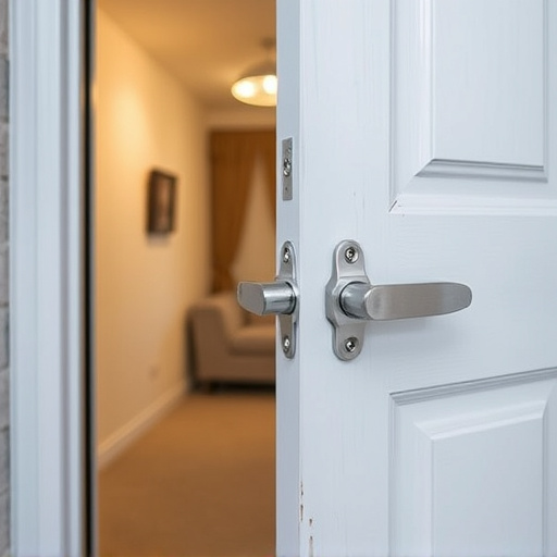 apartment entry secured with bolt lock
