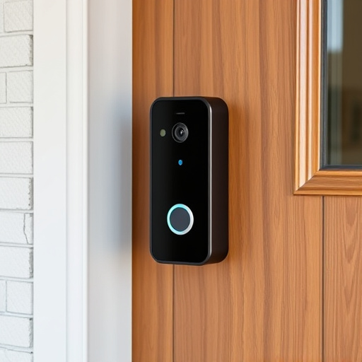compact wireless doorbell at urban entry