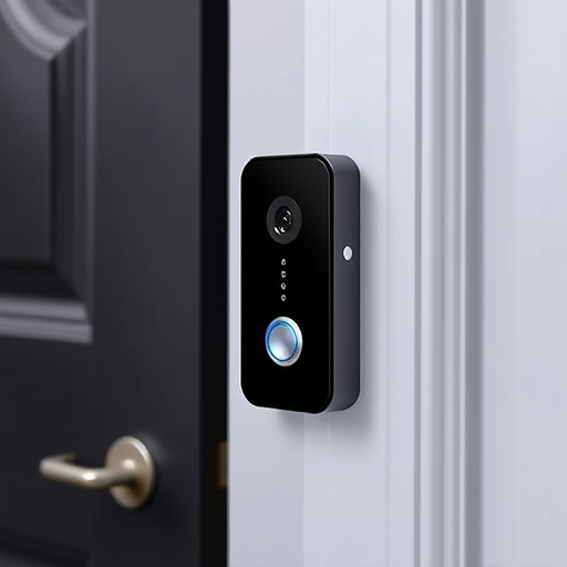compact wireless doorbell at urban entry