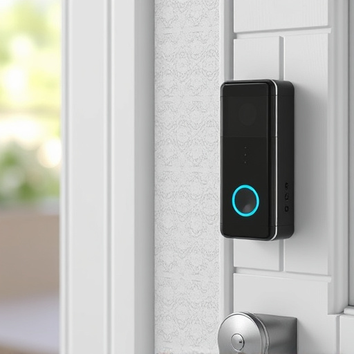 compact wireless doorbell at urban entry