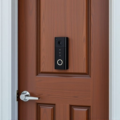 compact wireless doorbell at urban entry
