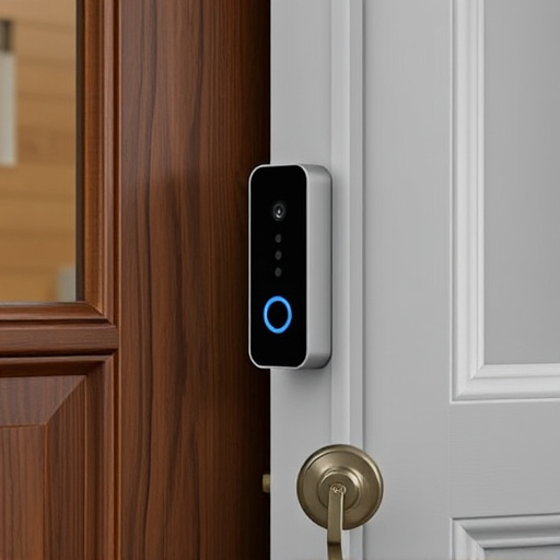 compact wireless doorbell at urban entry