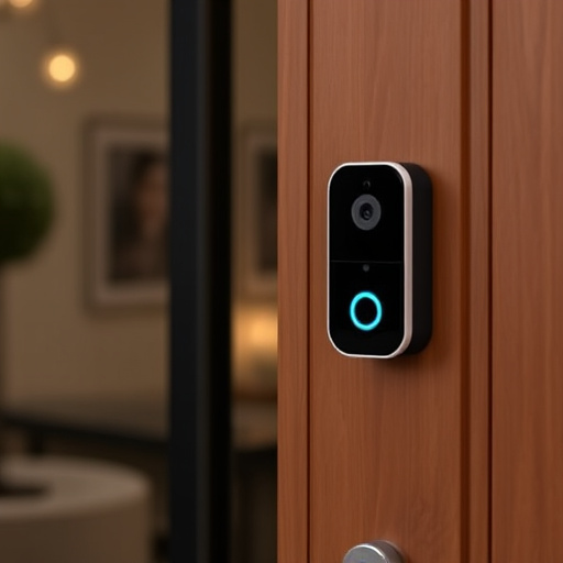 compact wireless doorbell at urban entry
