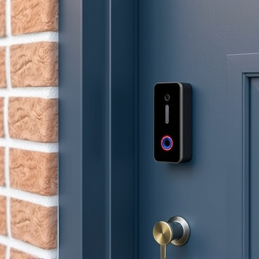 compact wireless doorbell at urban entry