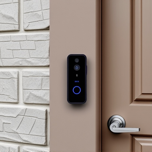 compact wireless doorbell at urban entry