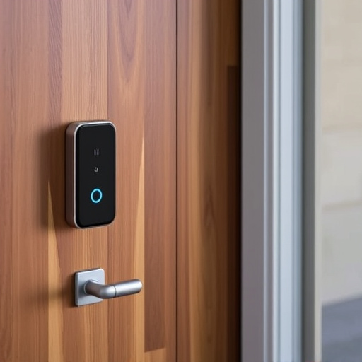 compact wireless doorbell at urban entry