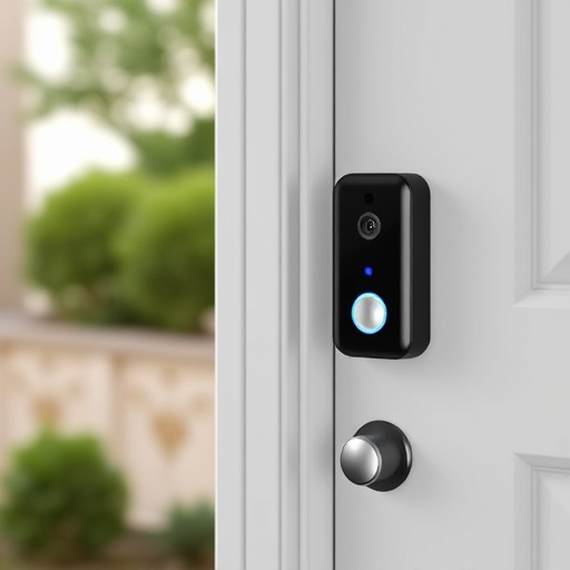 compact wireless doorbell at urban entry