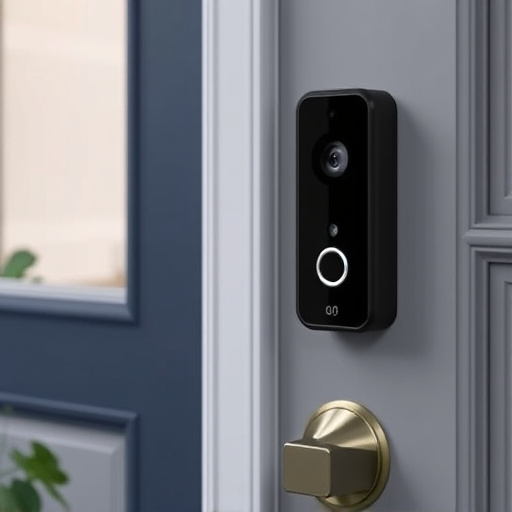 compact wireless doorbell at urban entry