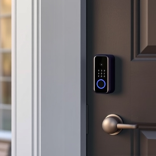 compact wireless doorbell at urban entry