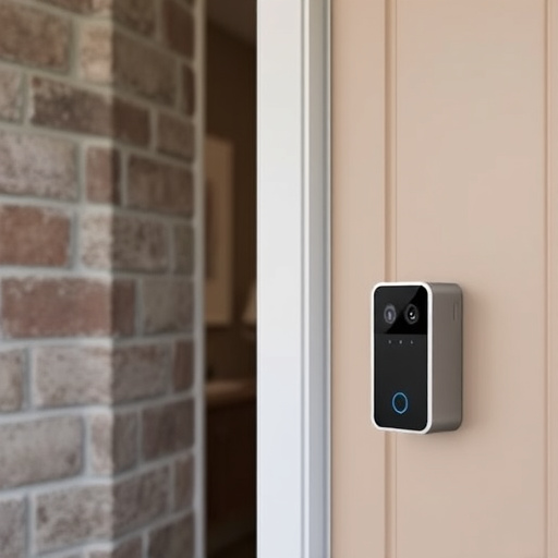 compact wireless doorbell at urban entry