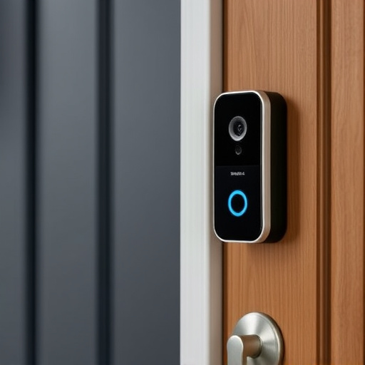 compact wireless doorbell at urban entry