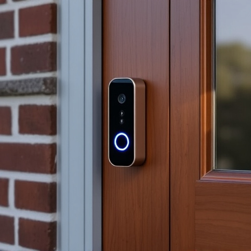 compact wireless doorbell at urban entry