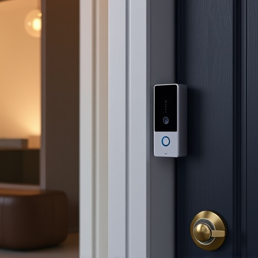 compact wireless doorbell at urban entry