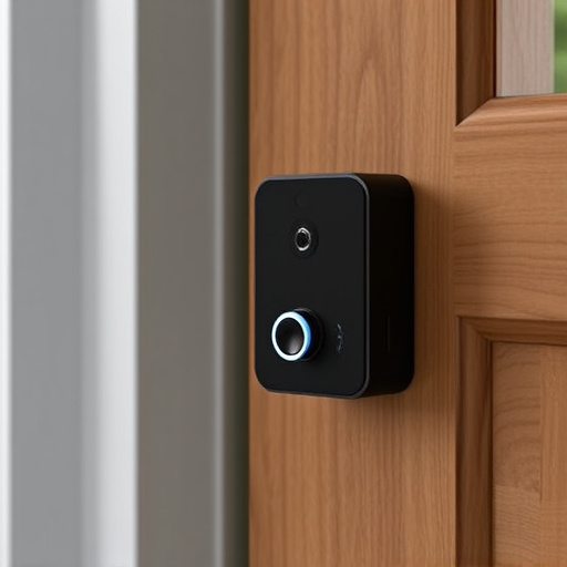 compact wireless doorbell at urban entry