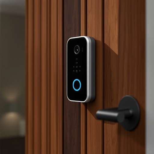 compact wireless doorbell at urban entry