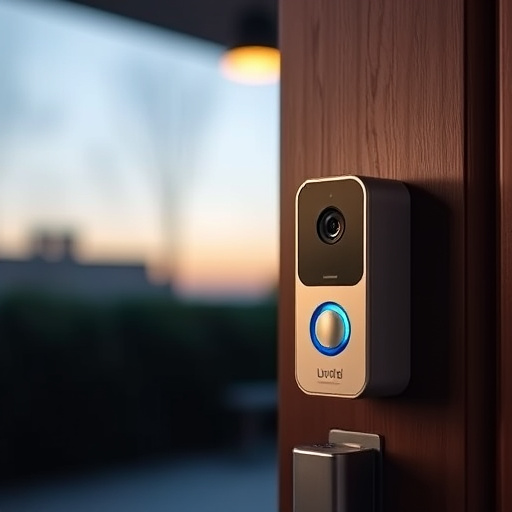 compact wireless doorbell at urban entry