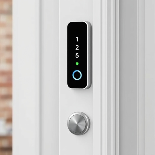 compact wireless doorbell at urban entry