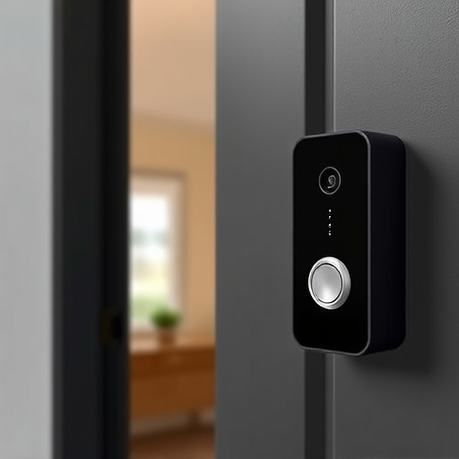 compact wireless doorbell at urban entry