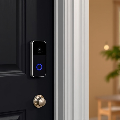 compact wireless doorbell at urban entry