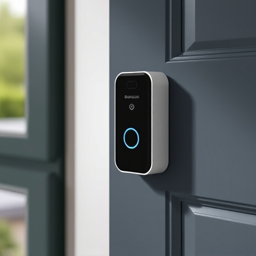 compact wireless doorbell at urban entry