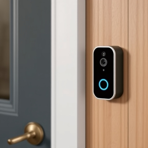 compact wireless doorbell at urban entry