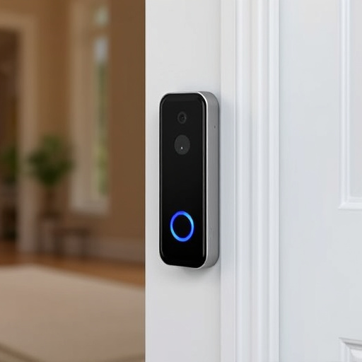 compact wireless doorbell at urban entry