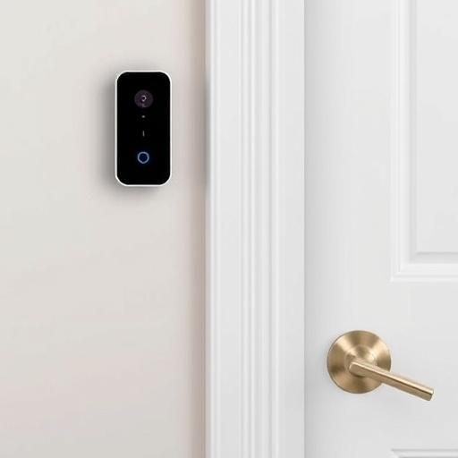 compact wireless doorbell at urban entry