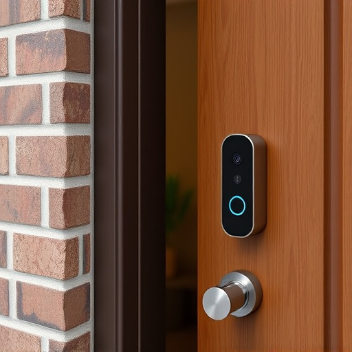 compact wireless doorbell at urban entry