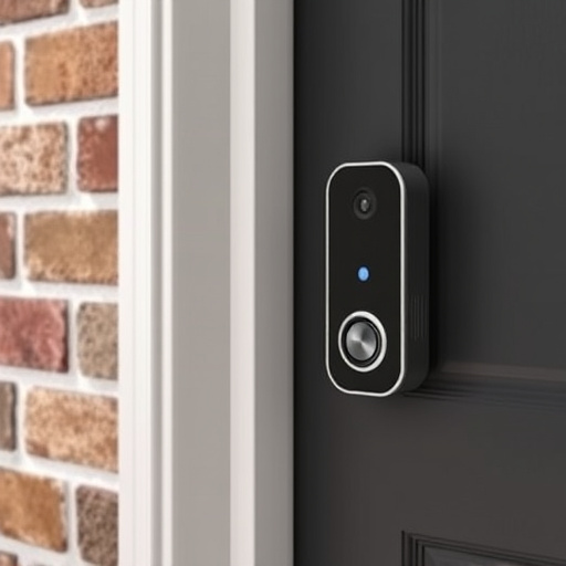 compact wireless doorbell at urban entry