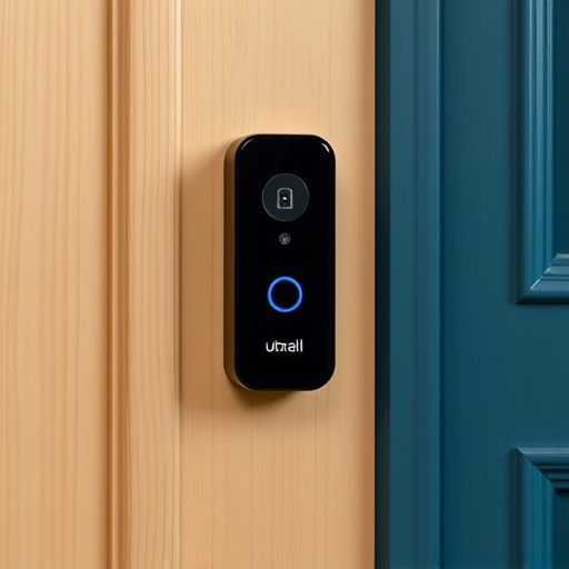 compact wireless doorbell at urban entry