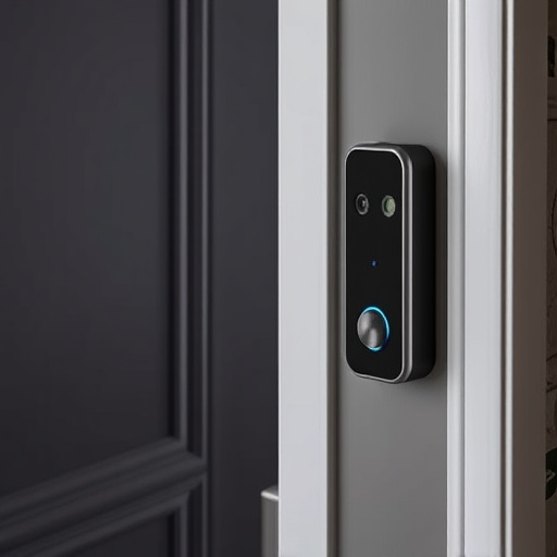 compact wireless doorbell at urban entry