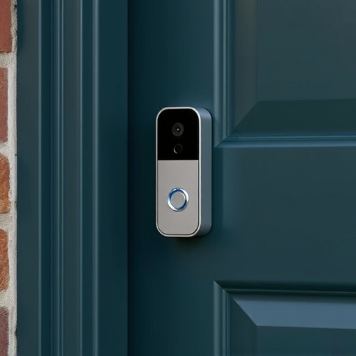 compact wireless doorbell at urban entry