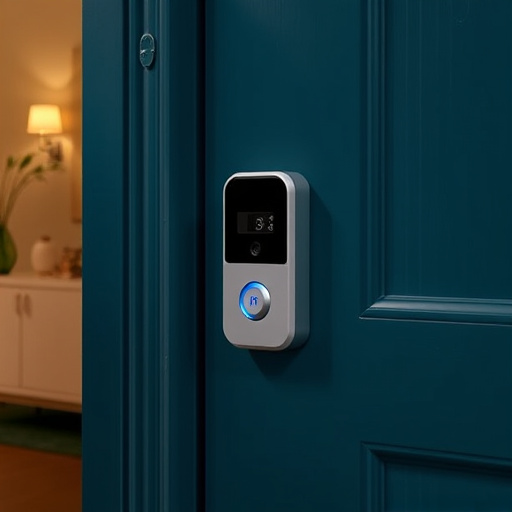 compact wireless doorbell at urban entry
