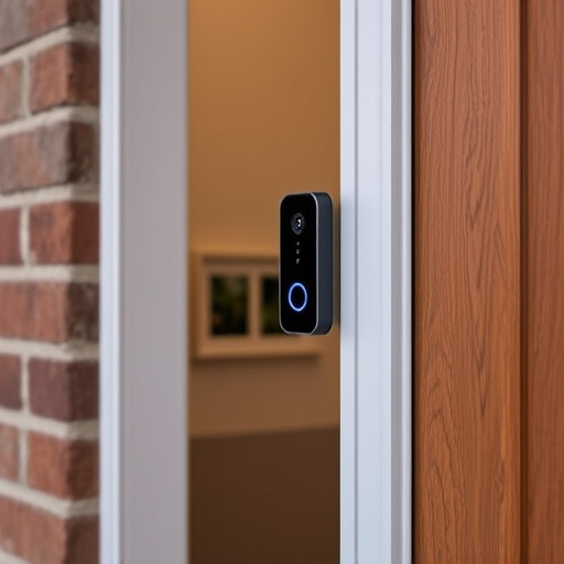 compact wireless doorbell at urban entry