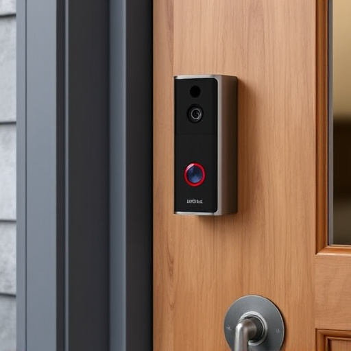 compact wireless doorbell at urban entry