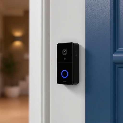 compact wireless doorbell at urban entry