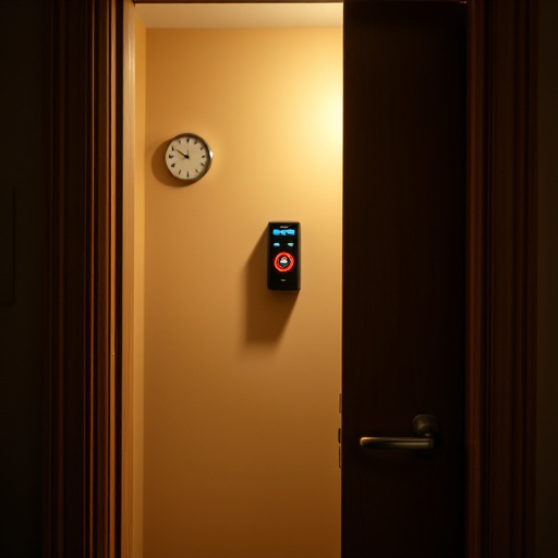discreet door alarm placed in hostel doorframe