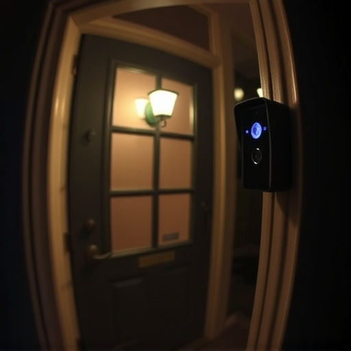 doorbell camera recording visitor at night