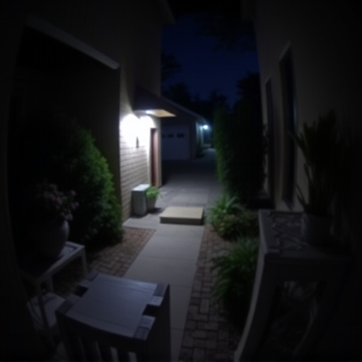 doorbell camera recording visitor at night