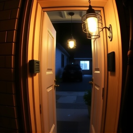doorbell camera recording visitor at night