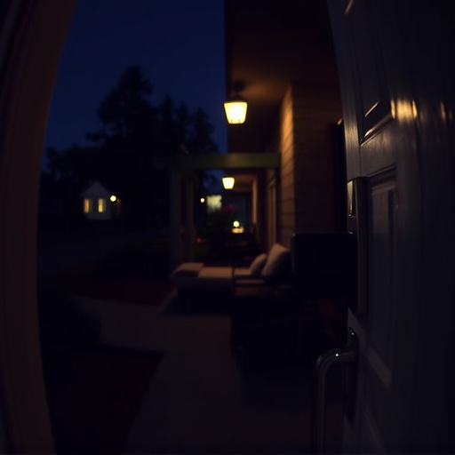 doorbell camera recording visitor at night