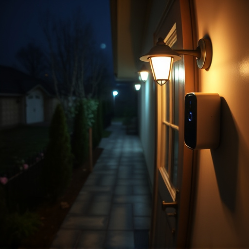 doorbell camera recording visitor at night