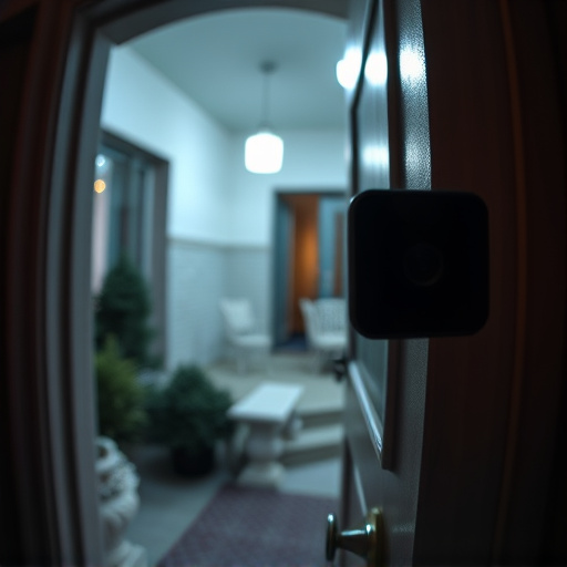 doorbell camera recording visitor at night